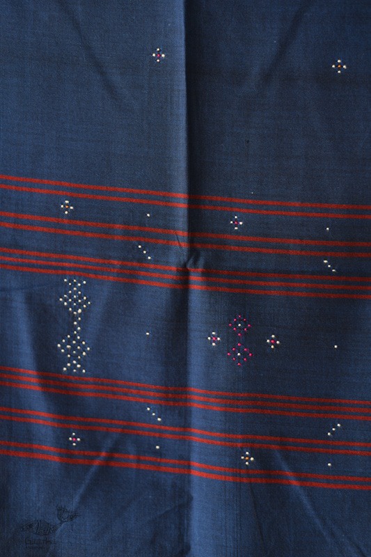 shop Tangaliya - Handwoven Cotton Scarves / muffler - Dark Blue