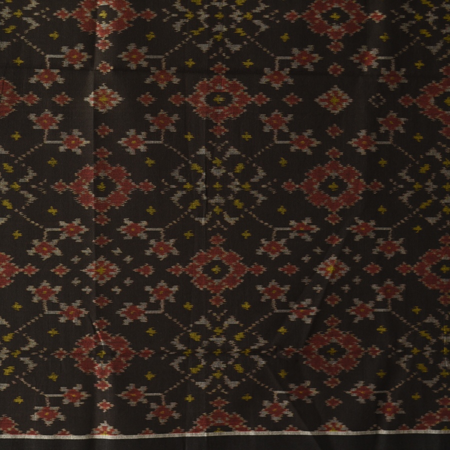shop Handloom Cotton patola ikat Black Traditional dupatta