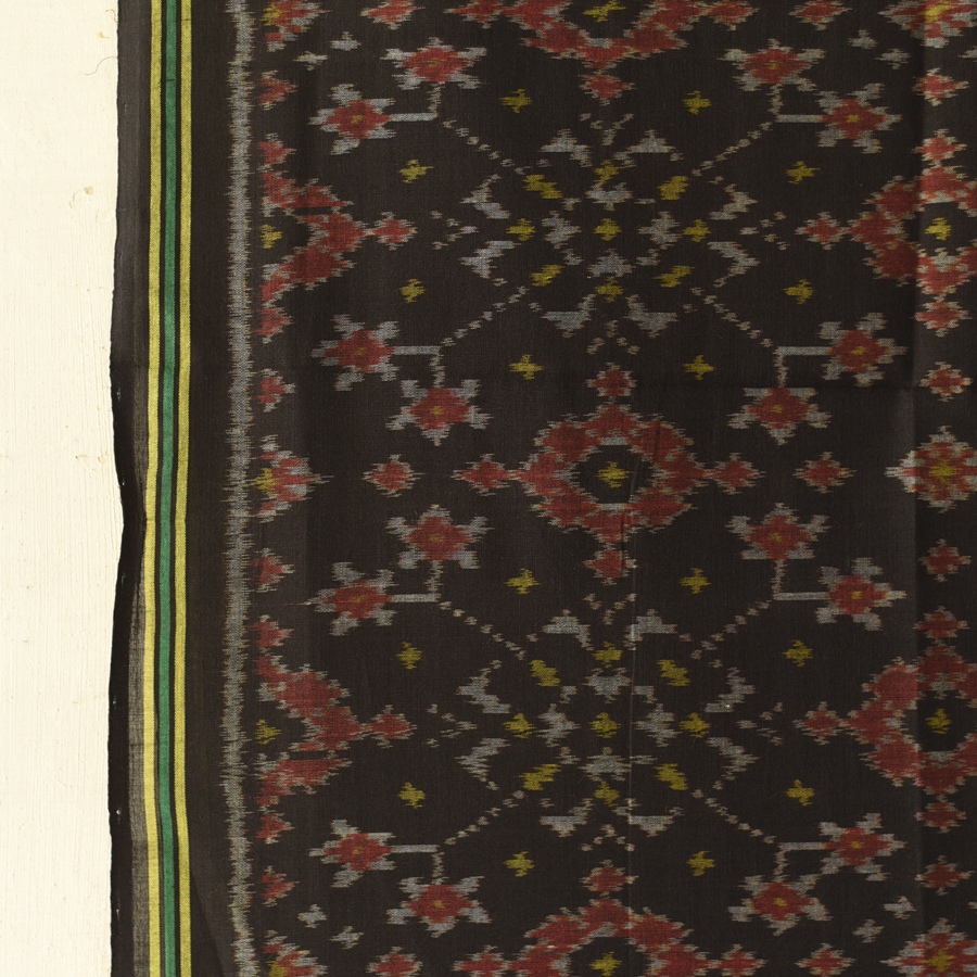 shop Handloom Cotton patola ikat Black Traditional dupatta