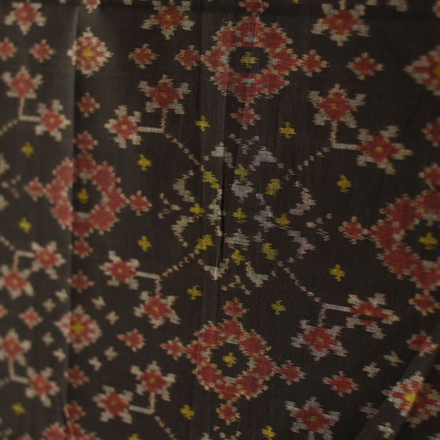 shop Handloom Cotton patola ikat Black Traditional dupatta