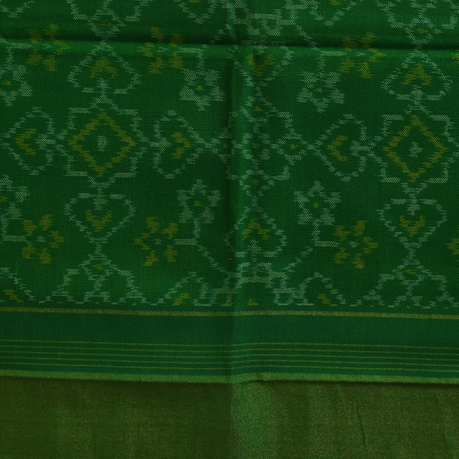 shop Handwoven Woolen Ikat Patola Green Shawl