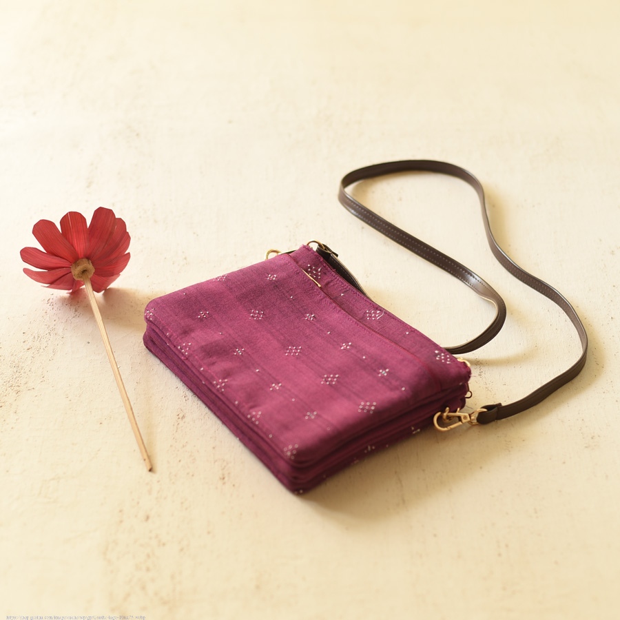 shop Tangaliya Multi Pocket Sling Purse Magenta