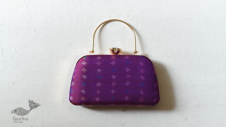 shop handmade Patola Silk Purse / Sling purple Bag 