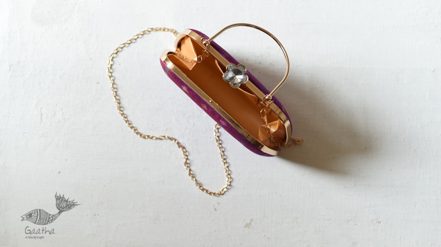 shop handmade Patola Silk Purse / Sling purple Bag 