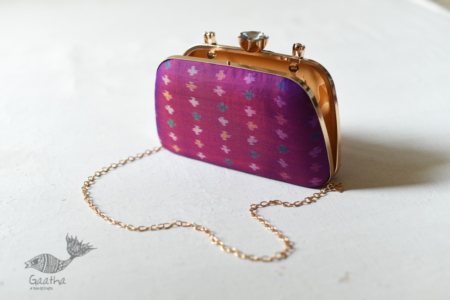 shop handmade Patola Silk Purse / Sling purple Bag 
