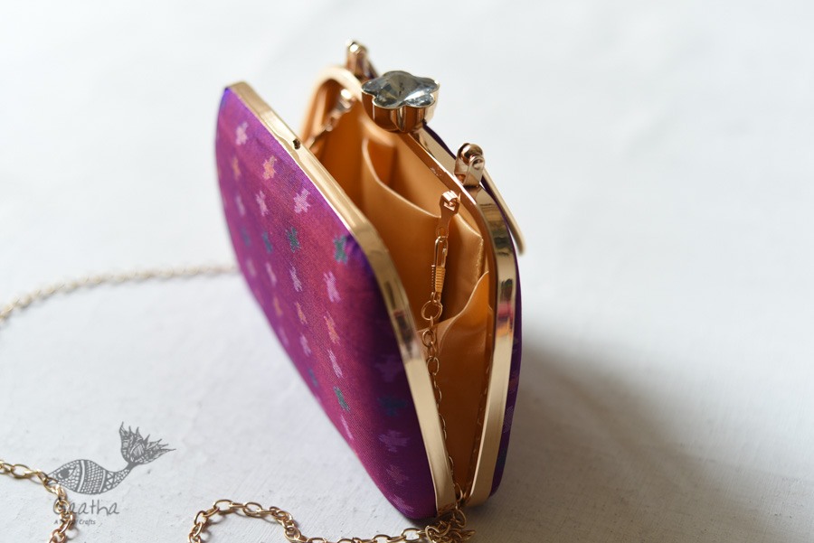 shop handmade Patola Silk Purse / Sling purple Bag 