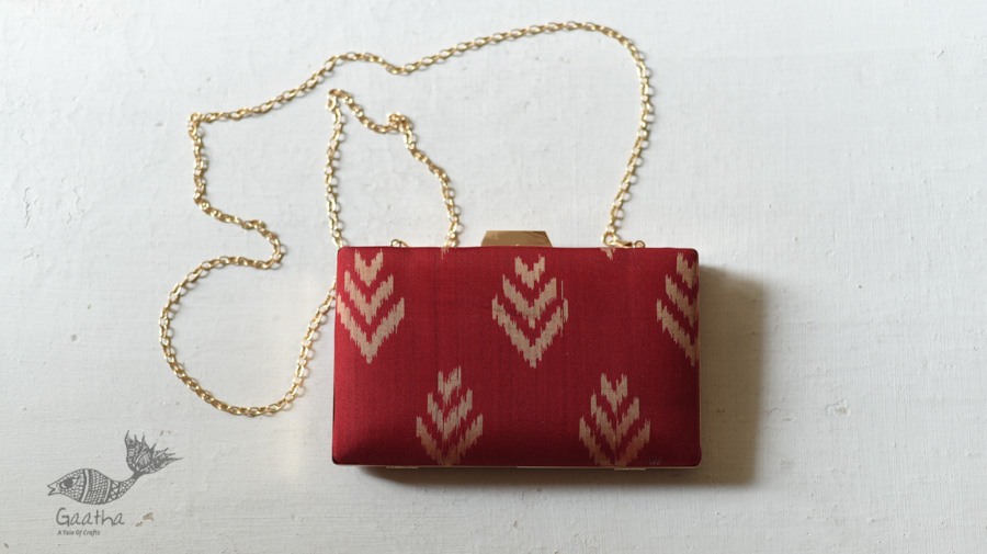 shop Patola Silk Clip Clutch / Sling Handbag