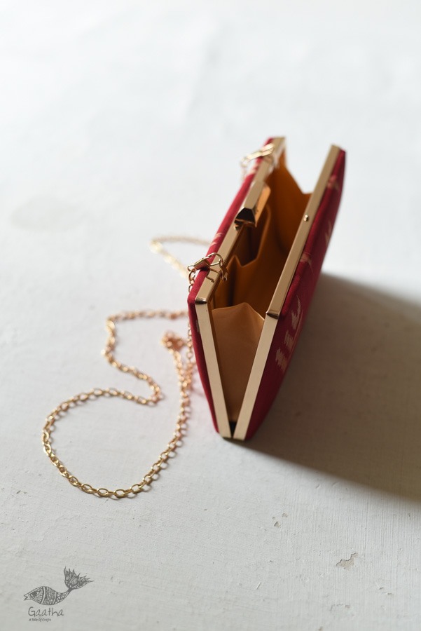 shop Patola Silk Clip Clutch / Sling Handbag