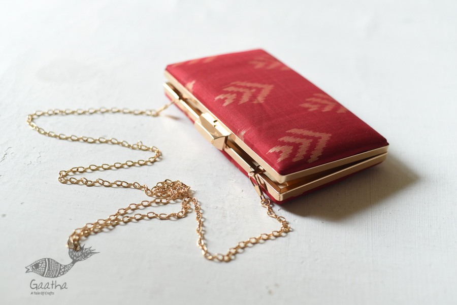 shop Patola Silk Clip Clutch / Sling Handbag