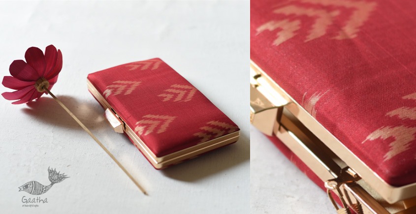 shop Patola Silk Clip Clutch / Sling Handbag