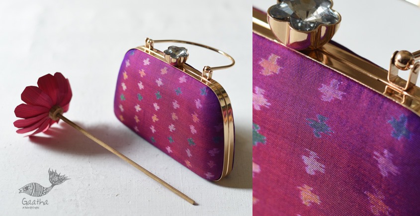 shop handmade Patola Silk Purse / Sling purple Bag 