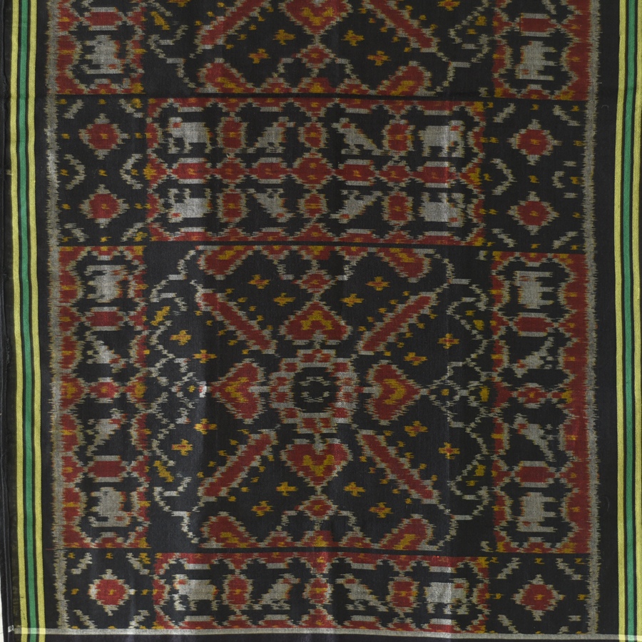 shop handloom silk cotton patola ikat black stole