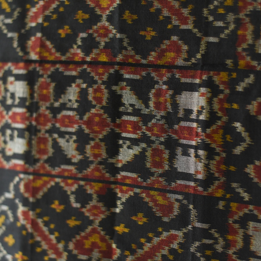 shop handloom silk cotton patola ikat black stole