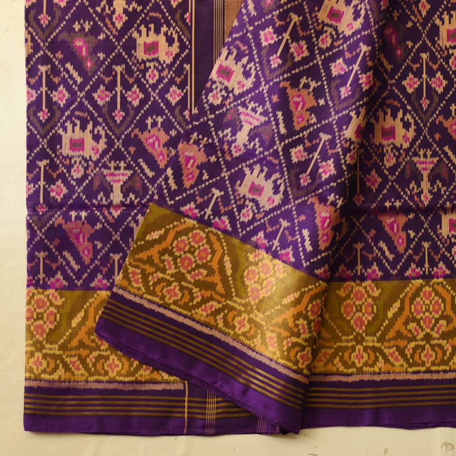 shop Silk Saree - Purple Narikunj Traditional Patola
