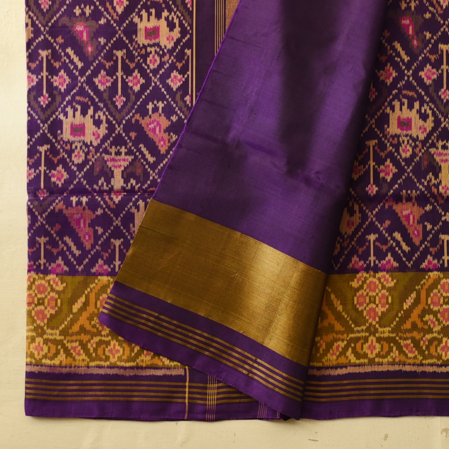 shop Silk Saree - Purple Narikunj Traditional Patola