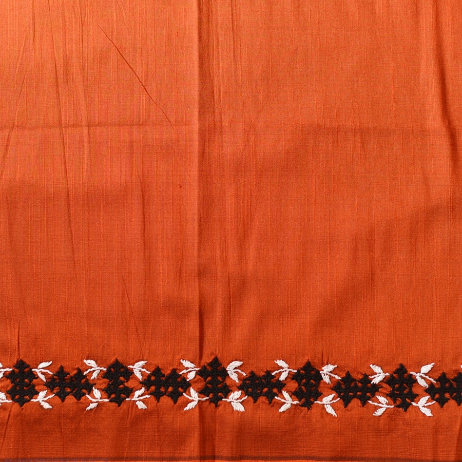 Embroidered Blouse Piece ( Unstitched ) -brown