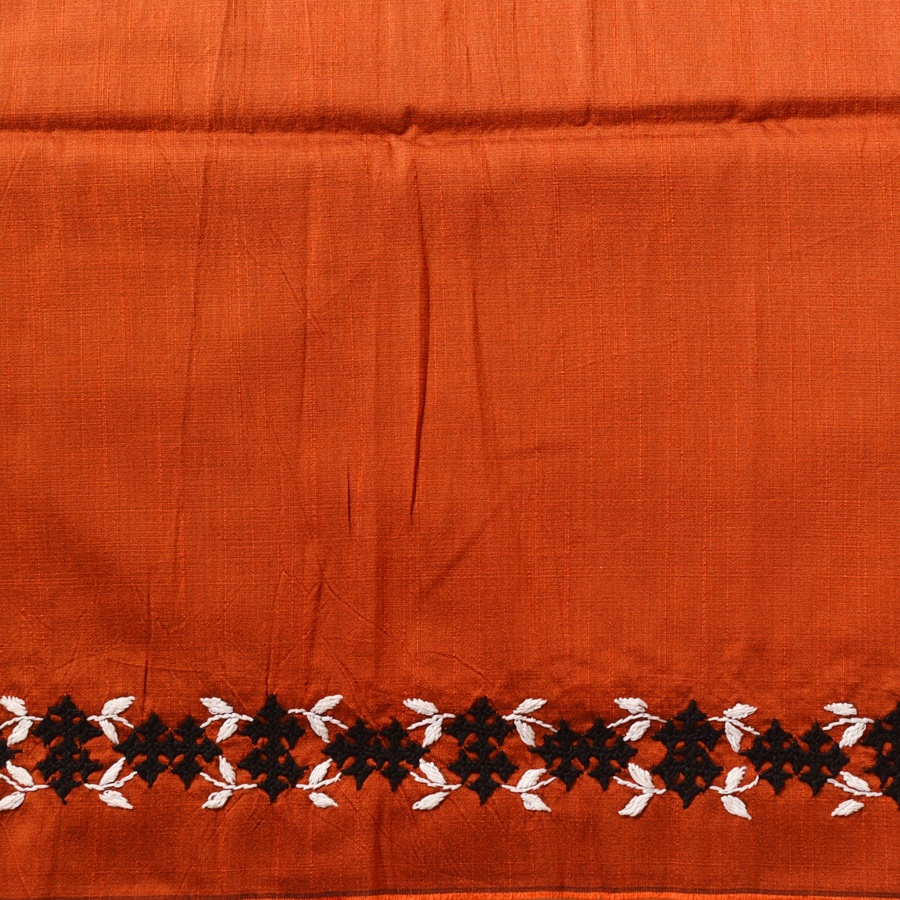 Embroidered Blouse Piece ( Unstitched ) -brown