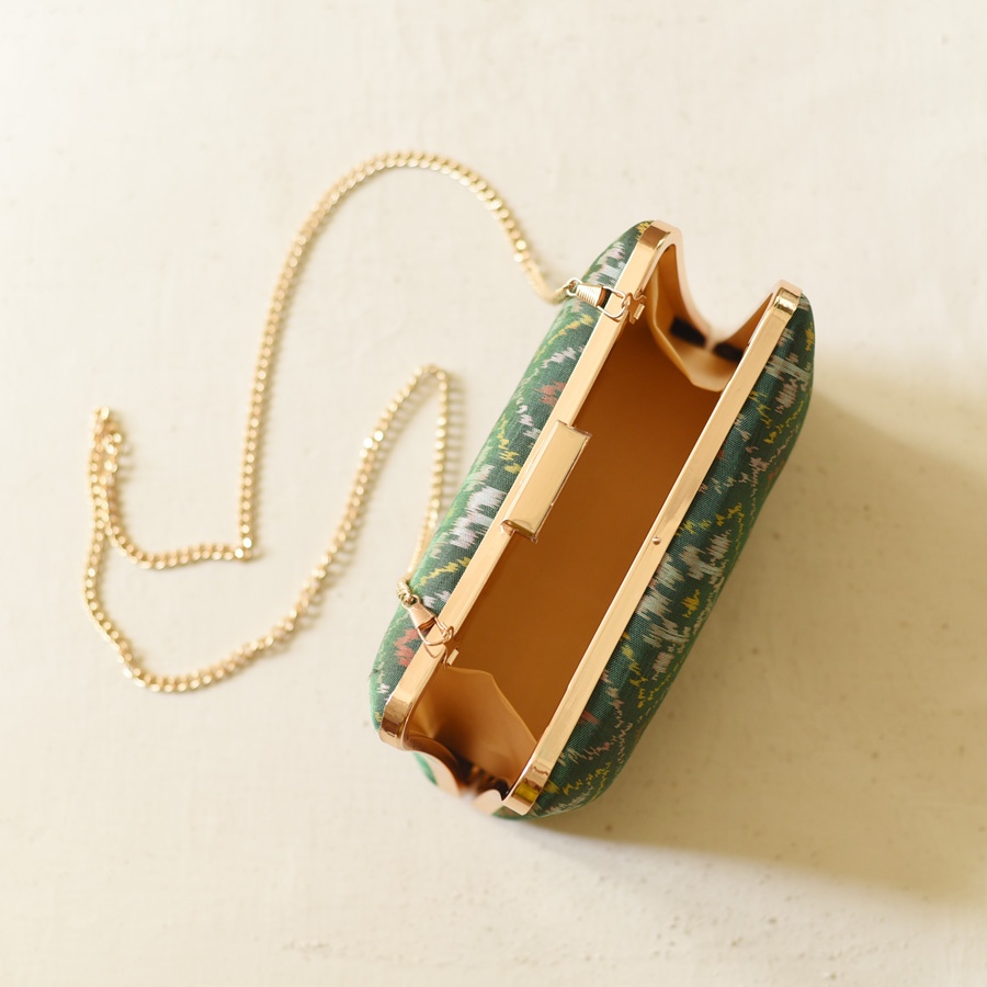 shop Patola Clutch Purse / Sling Green Bag