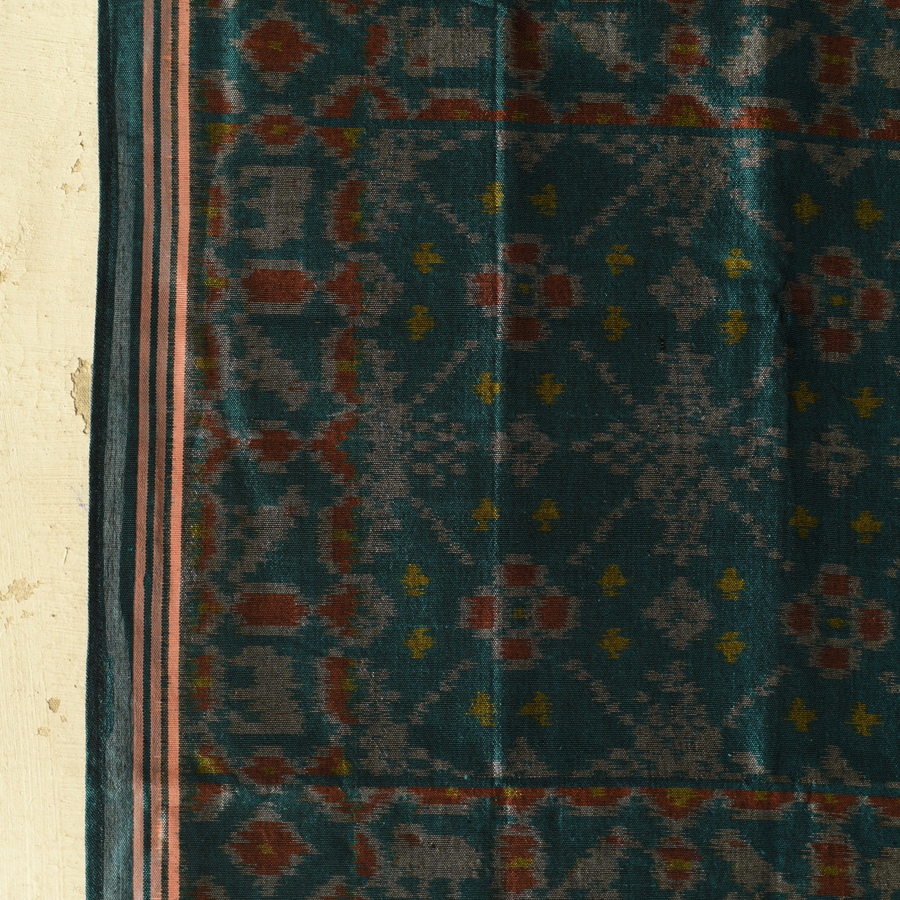 shop Blue - handloom silk cotton patola ikat stole