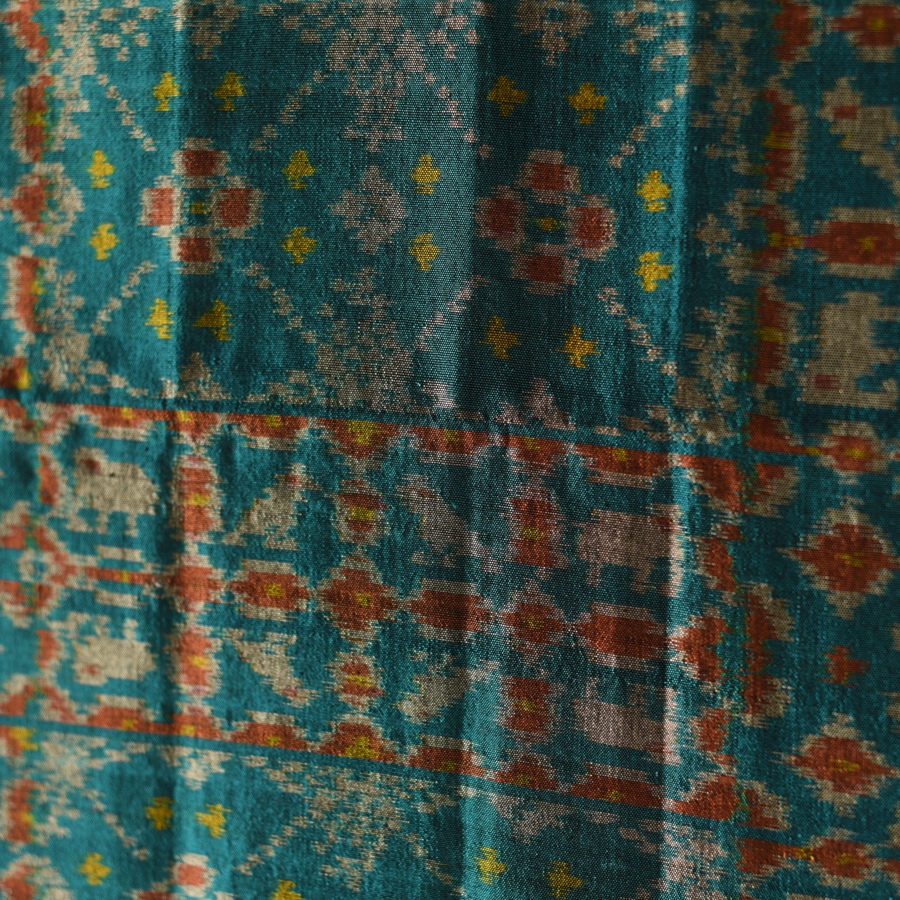 shop Blue - handloom silk cotton patola ikat stole