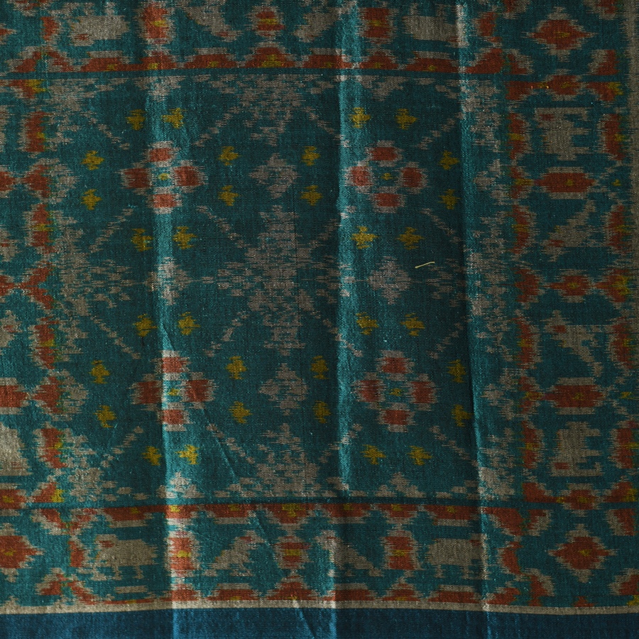 shop Blue - handloom silk cotton patola ikat stole