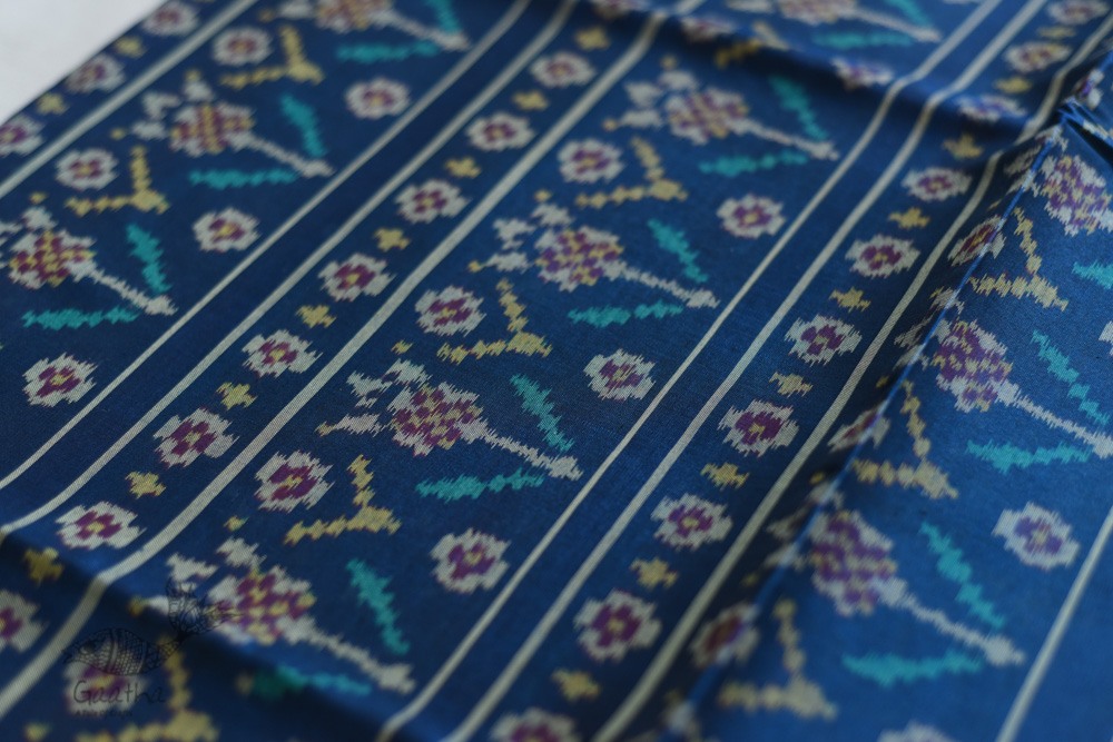 shop Patola Silk Handwoven Blue saree