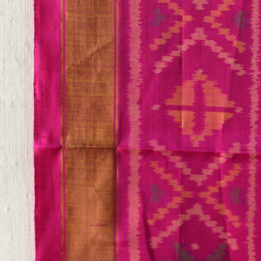 shop pure silk patola ikat pink dupatta