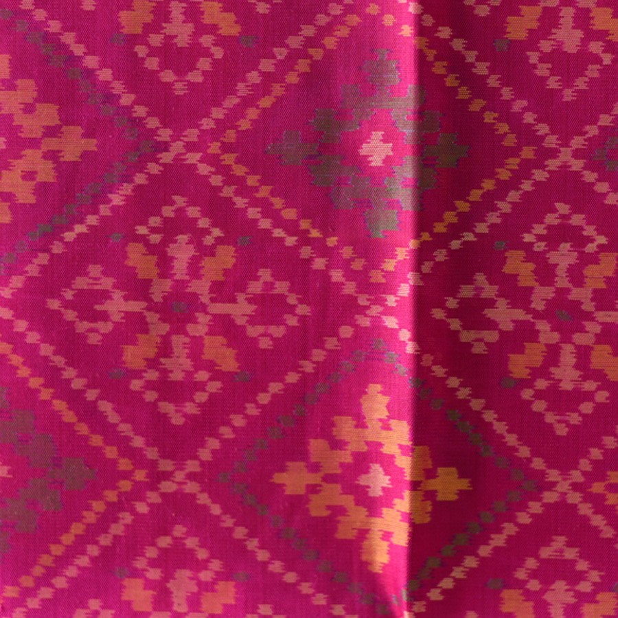 shop pure silk patola ikat pink dupatta