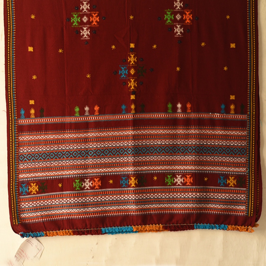 Kutchi Embroidered Mirror Work - Woolen Shawl