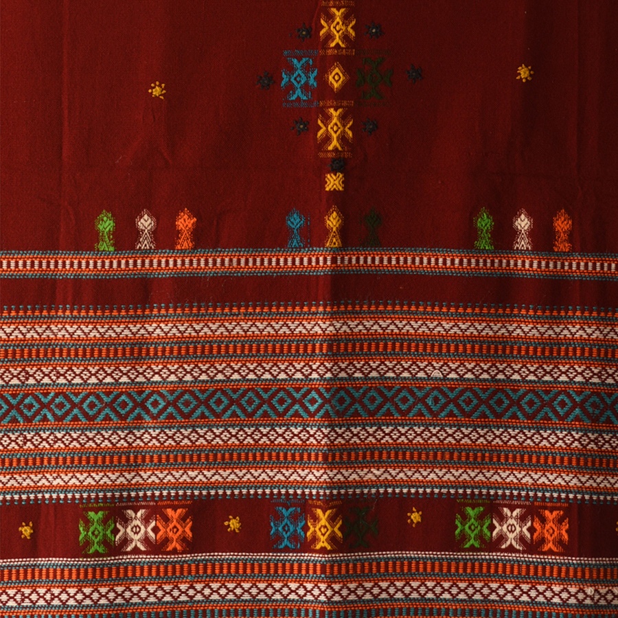 Kutchi Embroidered Mirror Work - Woolen Shawl