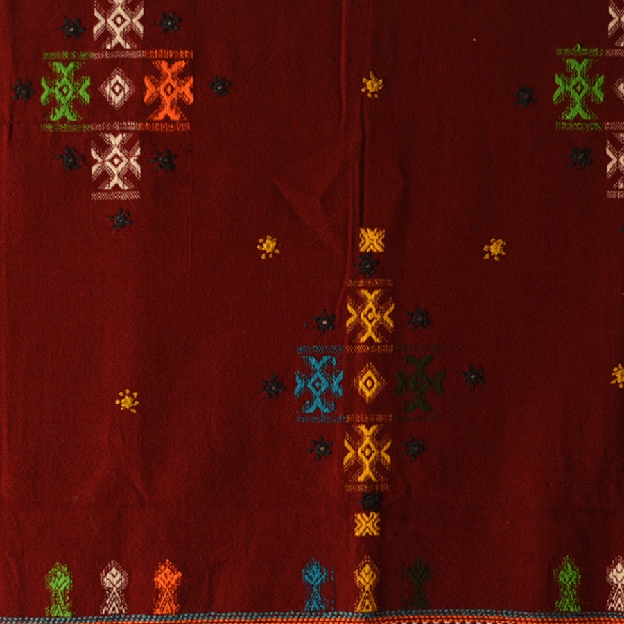 Kutchi Embroidered Mirror Work - Woolen Shawl