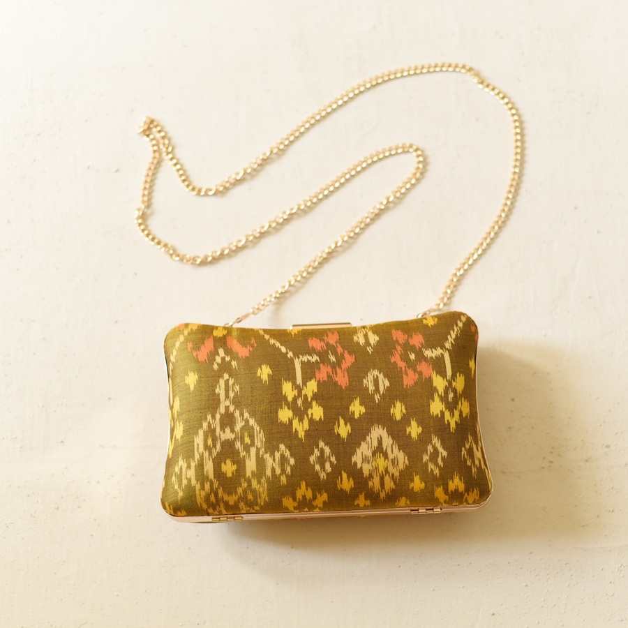 shop Patola Clutch golden Purse / Sling Bag