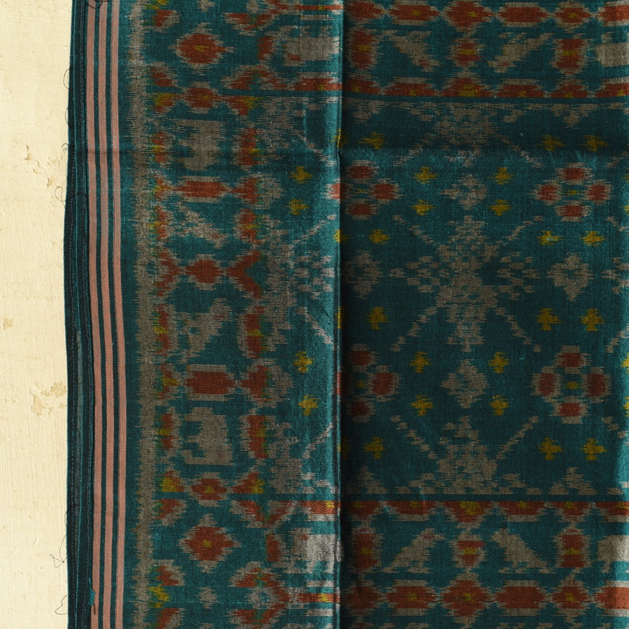 shop handloom silk cotton patola ikat blue stole