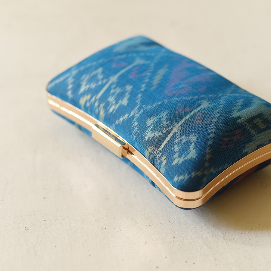 shop Patola Clutch blue purse