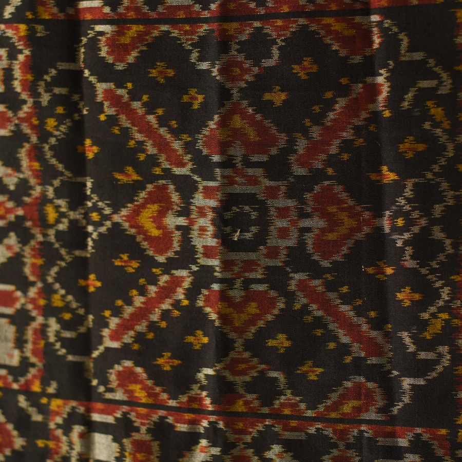shop black - handloom silk cotton patola ikat stole