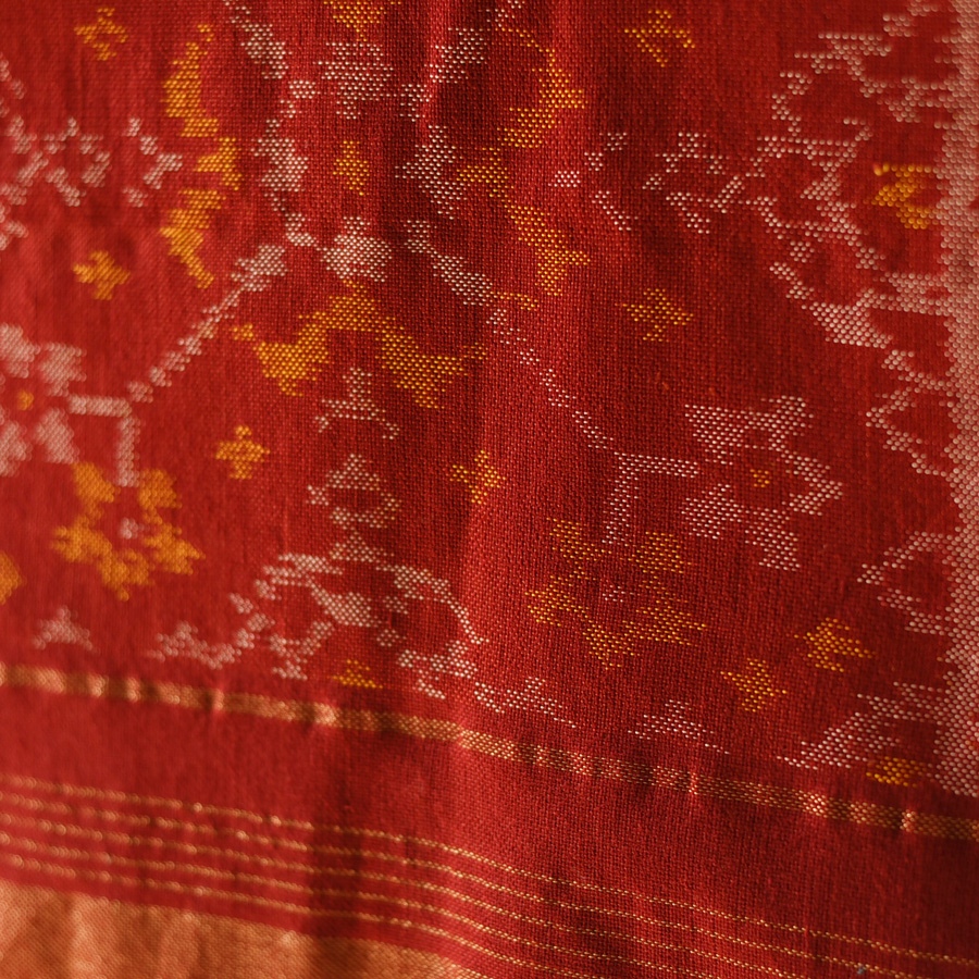 shop Woolen Patola Muffler ~ Maroon