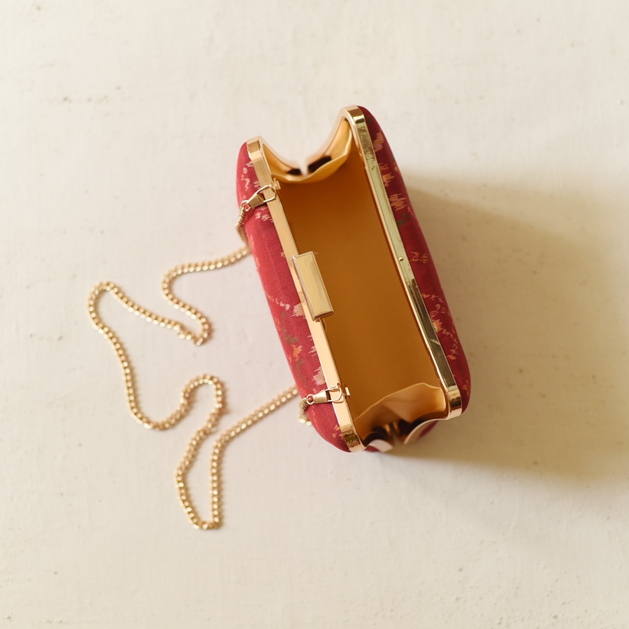 shop Patola Maroon Clutch Purse