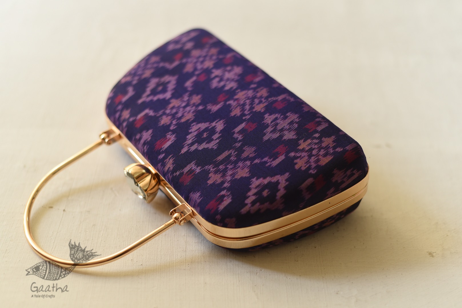 shop handmade Patola Silk Purse / Sling Purple Bag