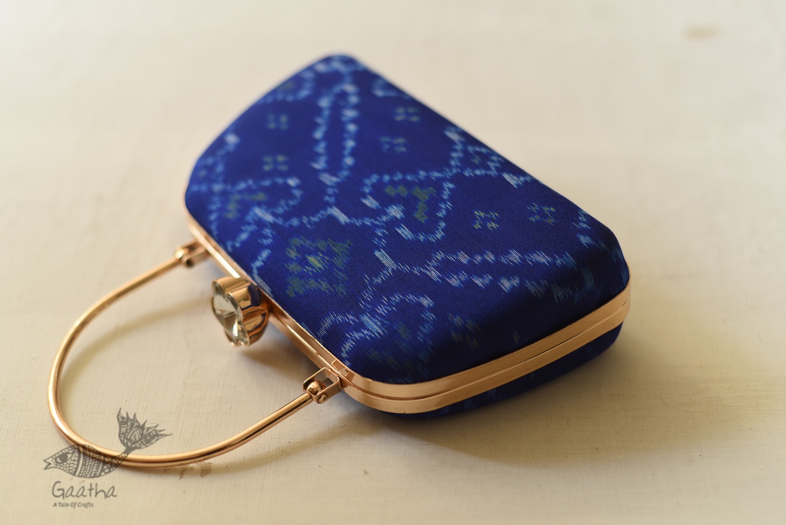 shop handmade Patola Silk Purse / Sling Blue Bag