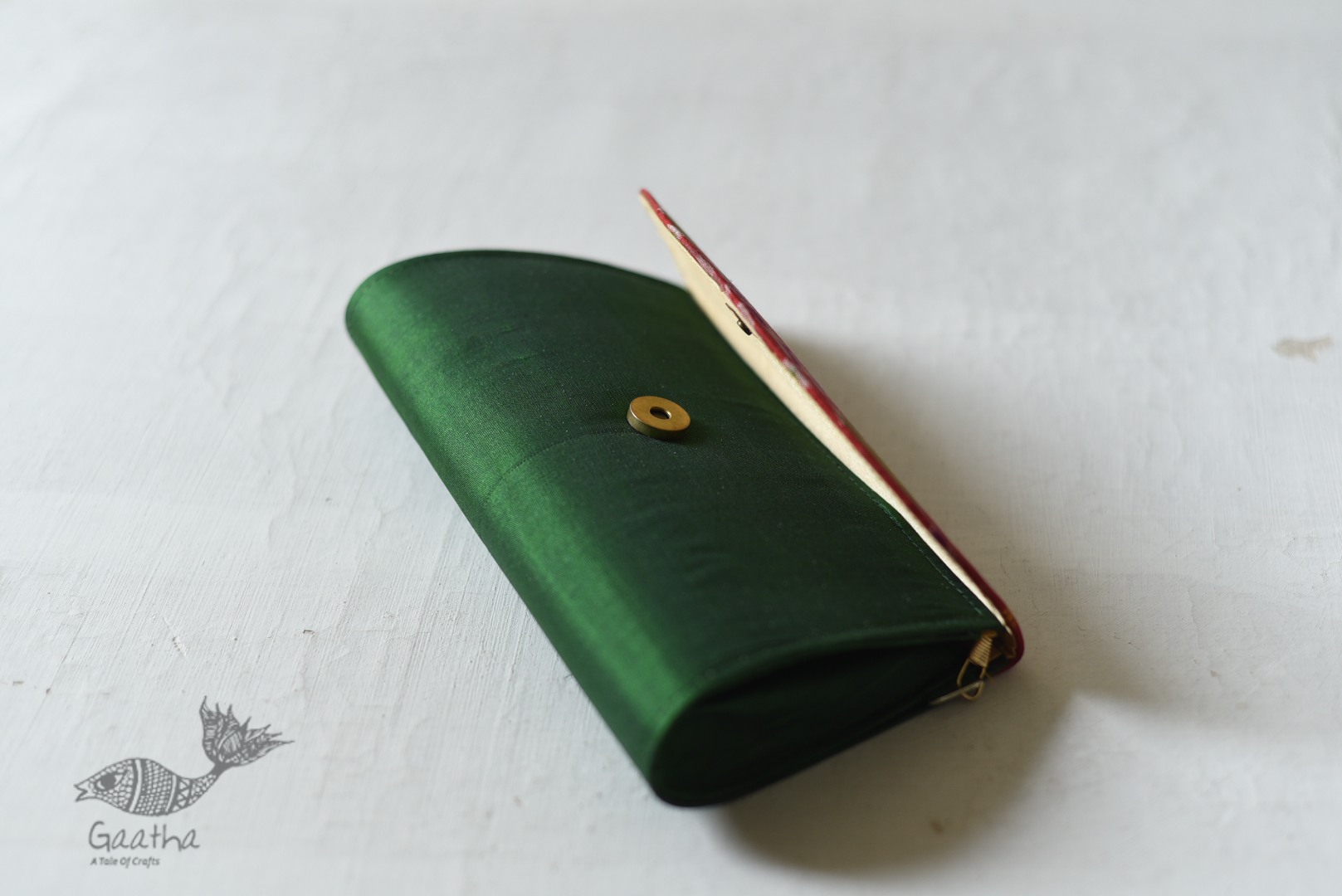 shop handmade Patola Purse Green & Golden Bag 