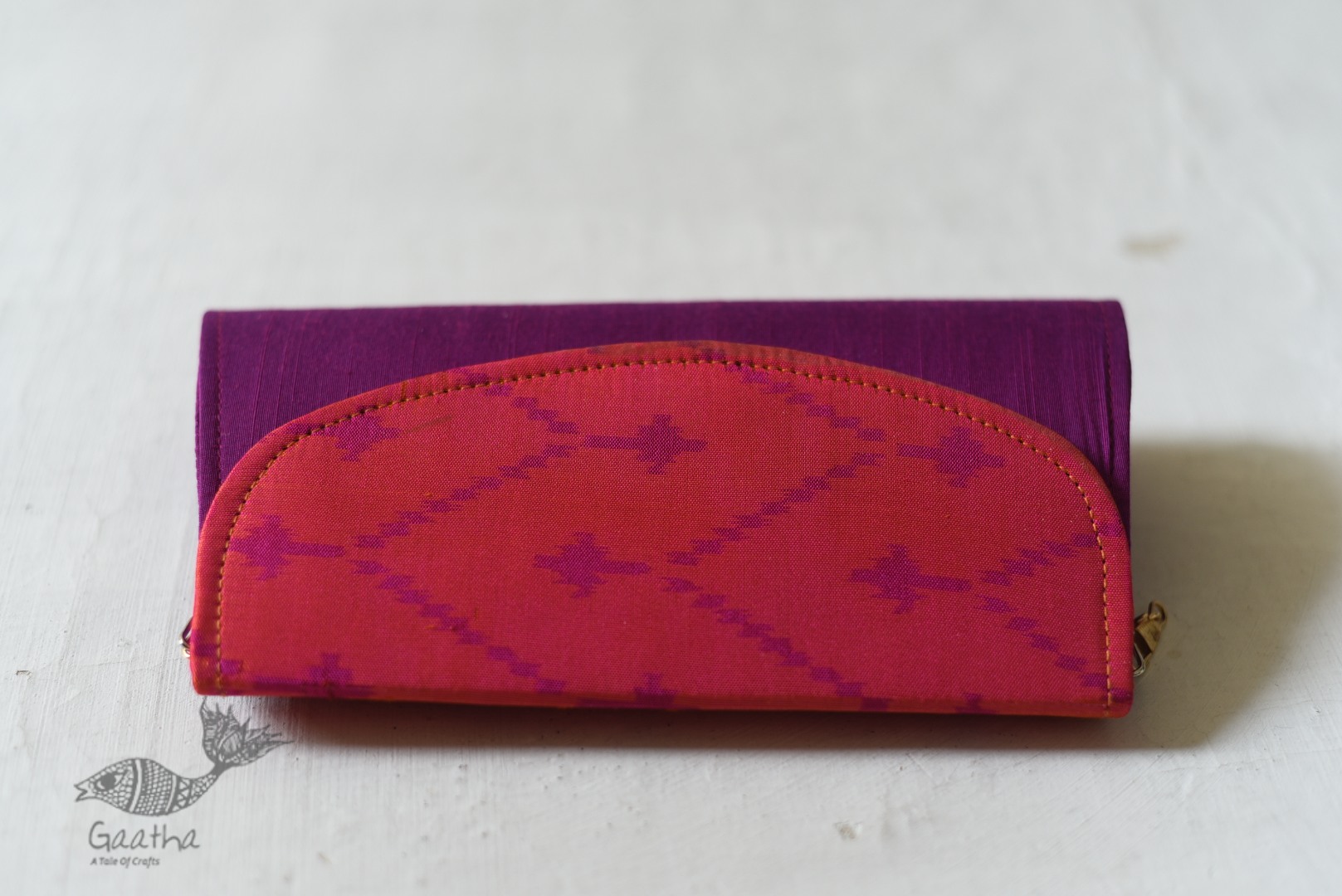 shop handmade Patola Purse Purple & Orange