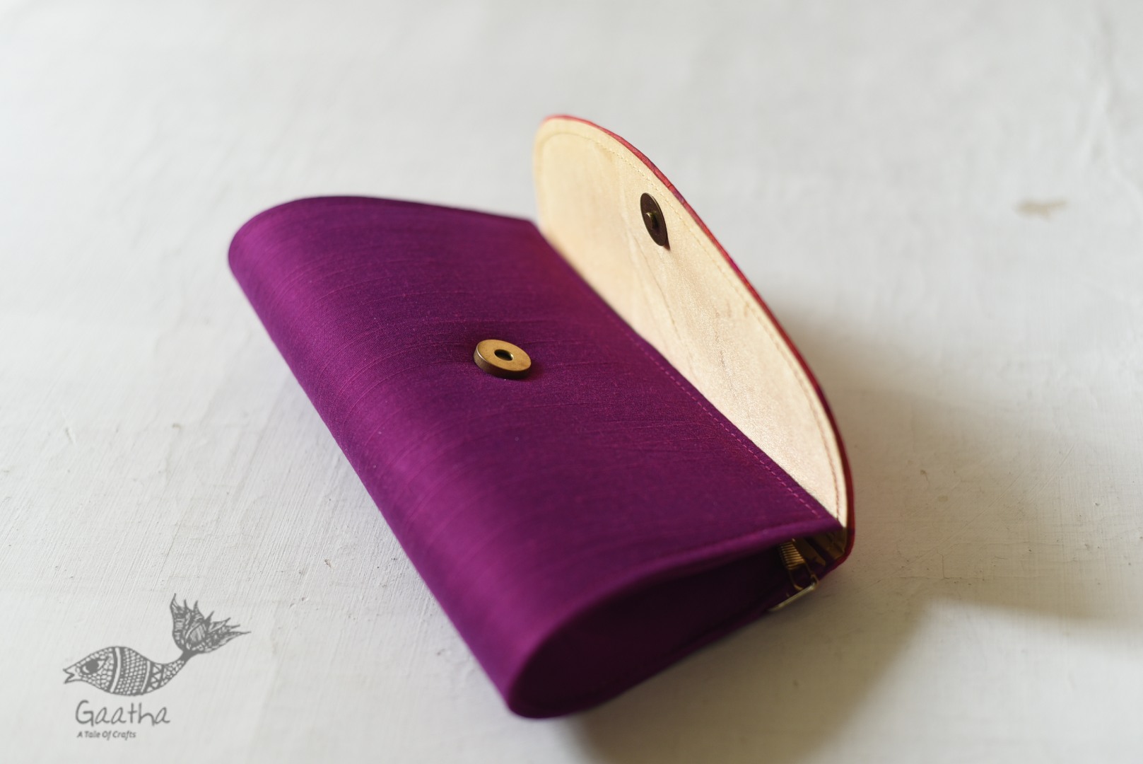 shop handmade Patola Purse Purple & Orange