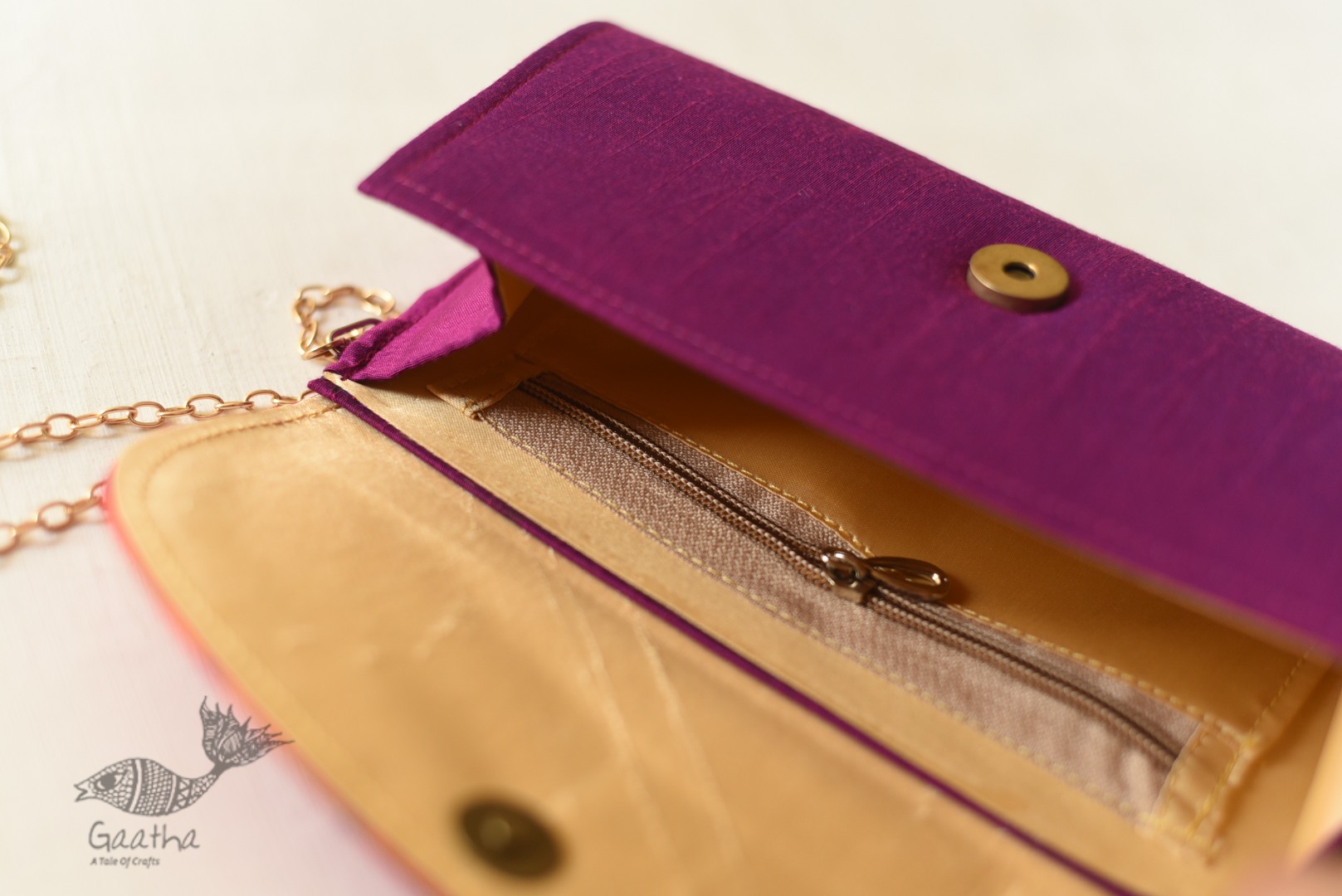 shop handmade Patola Purse Purple & Orange
