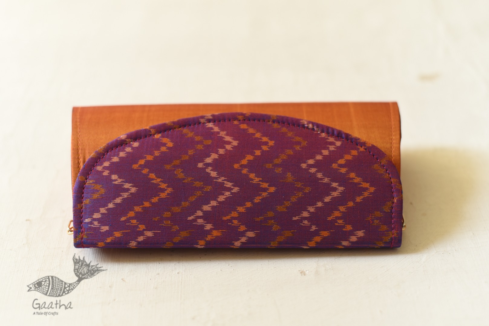 shop handmade Patola Purse Golden & Purple