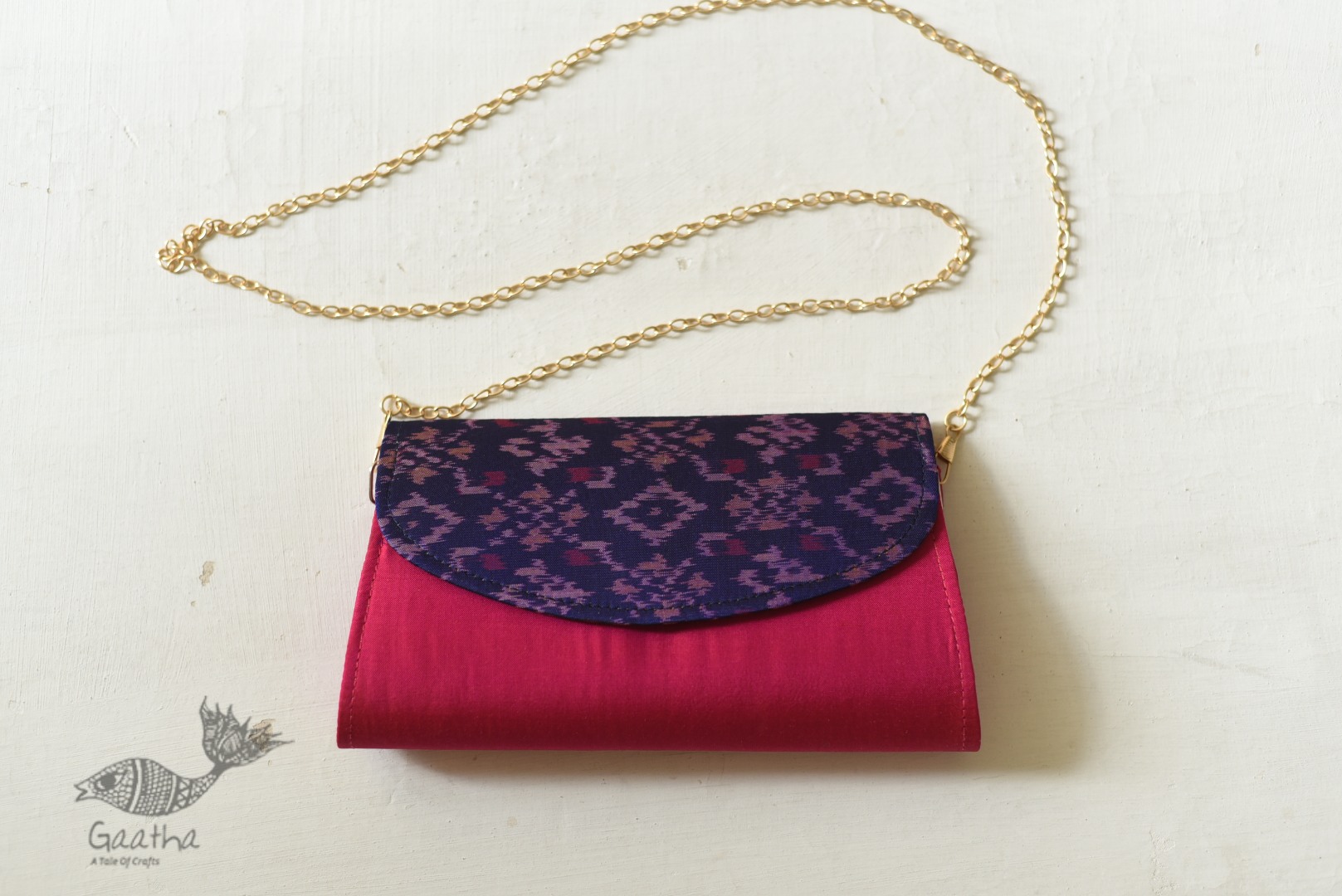 shop handmade Patola Purse Pink & Blue