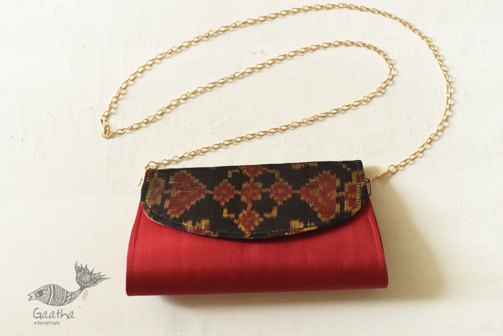 shop handmade Patola Purse Red & Black