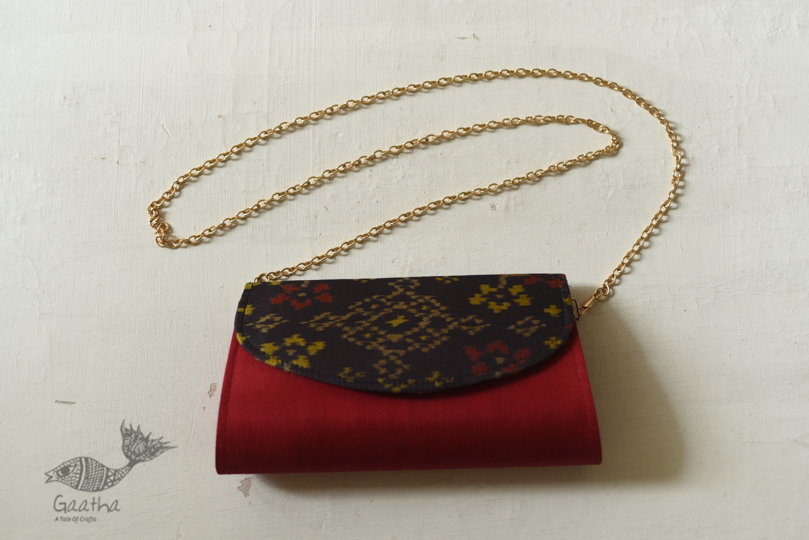 shop handmade Patola Purse Red & Black