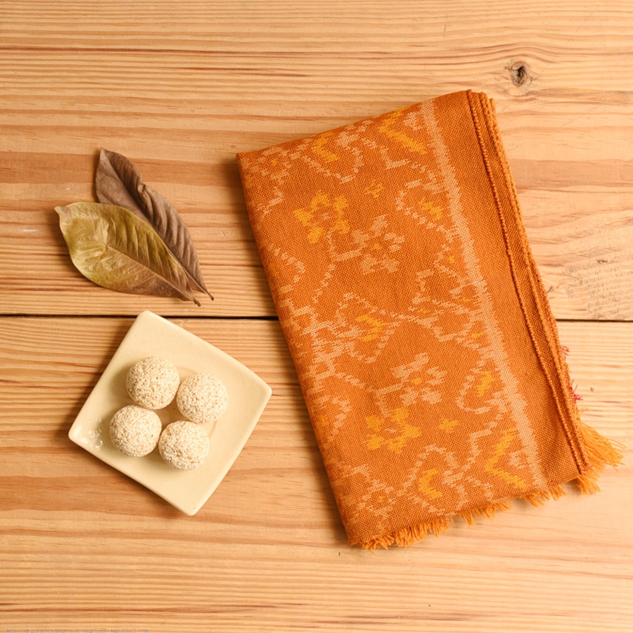 shop Woolen Patola Muffler ~ Mustard