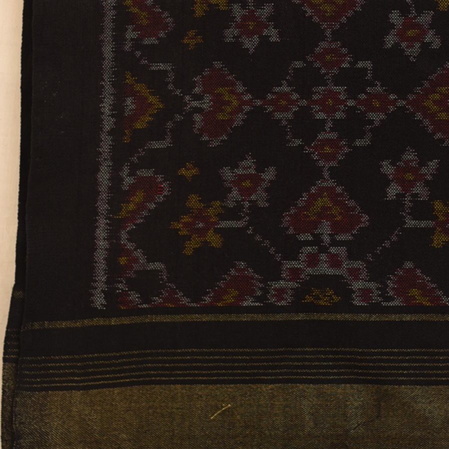 shop Handwoven Woolen Patola Black Muffler