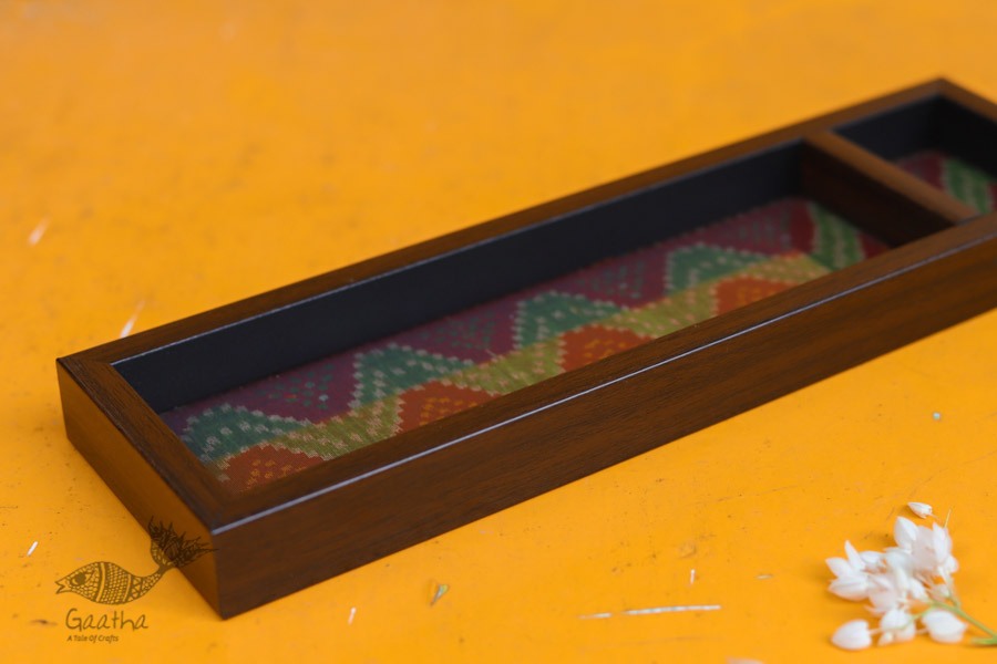 shop Patola Maroon Serving Tray